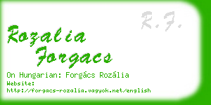 rozalia forgacs business card
